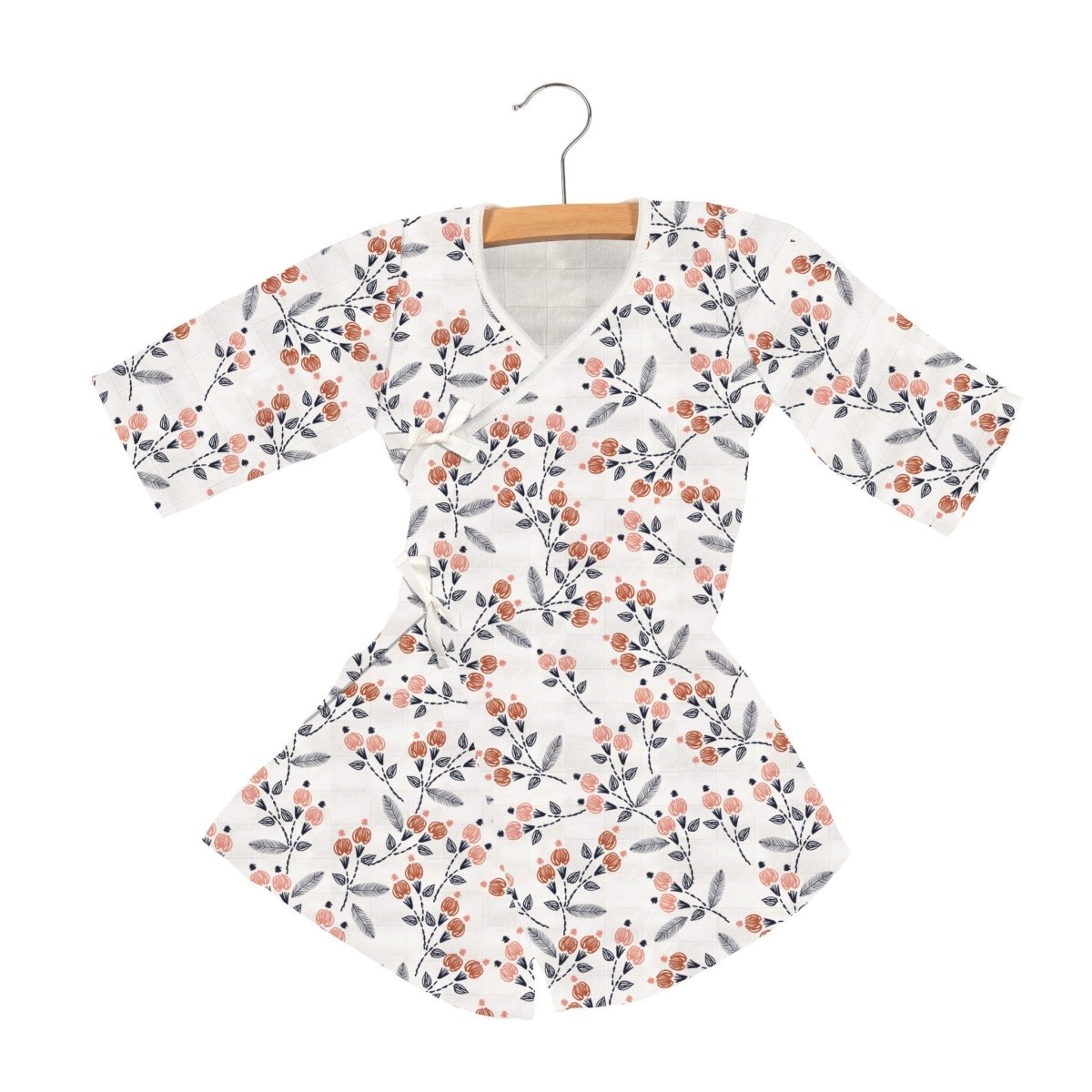 Newcastle Classics Dahlia Floral Bamboo Mini Robe with Soft Fabric for Kids Comfort - 