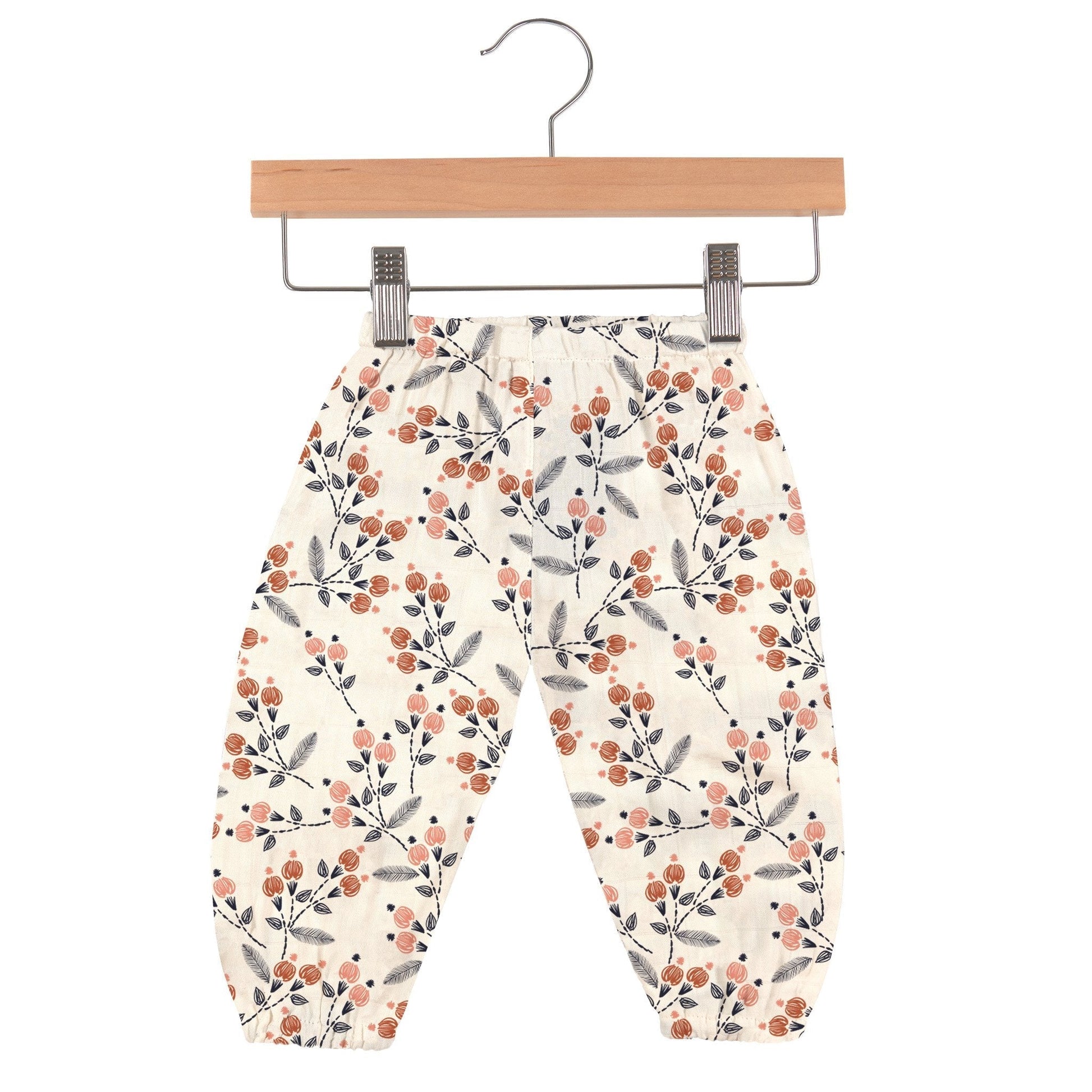 Dahlia Floral Bamboo Newcastle Mini Pants for Babies - Soft and Breathable Muslin Newcastle Classics