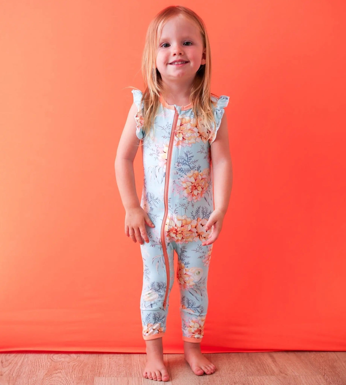 Bestaroo Dahlia Flutter Sleeve Soft Bamboo Romper For Baby With Dual Zippers - 