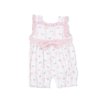 Dainty Buds and Bows - Bow Playsuit - Baby & Toddler Clothing, White, Textile, Dress, Pink | Everetts Place