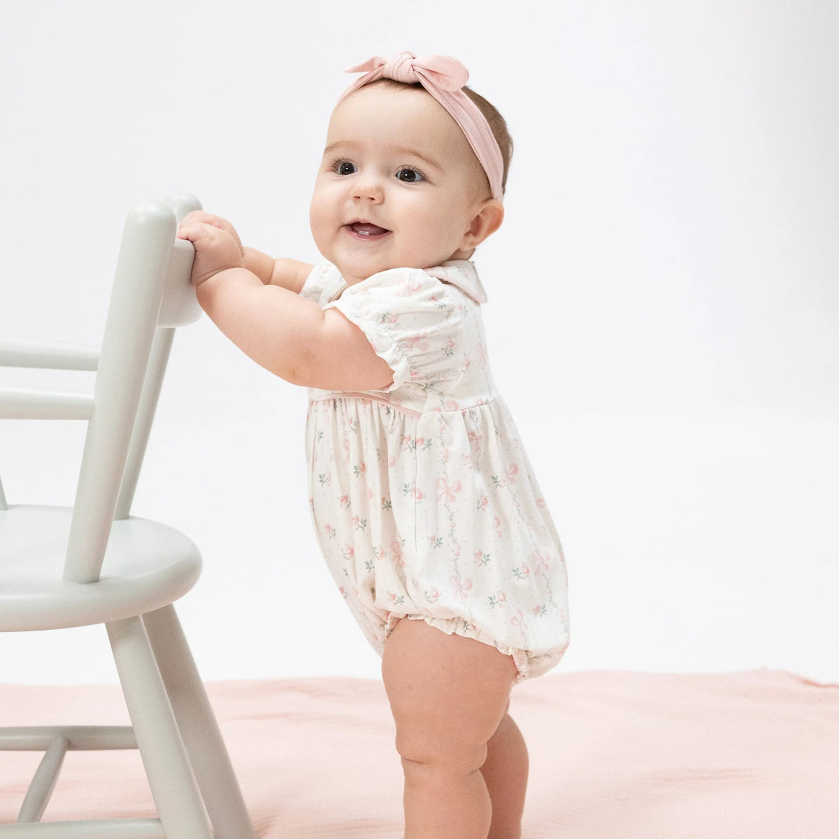 Angel Dear Dainty Buds and Bows - Classic Puff Sleeve Babydoll Bubble - 