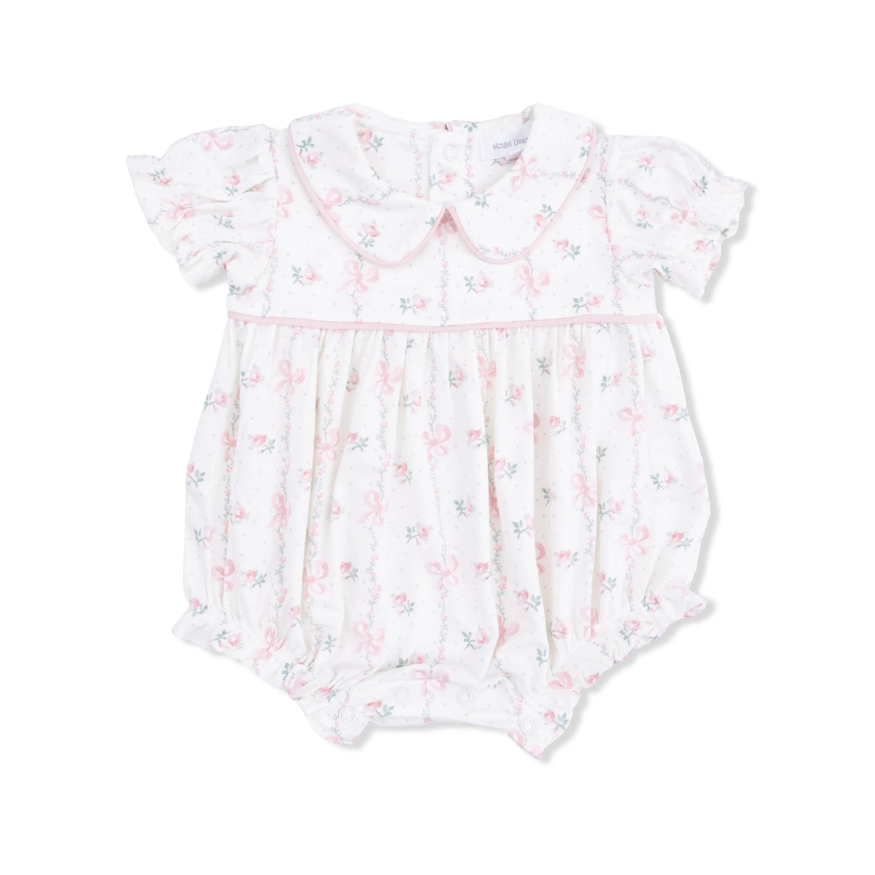 Angel Dear Dainty Buds and Bows - Classic Puff Sleeve Babydoll Bubble - 