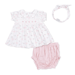 Angel Dear Dainty Buds and Bows - Smocked Dress Set and Headband - 