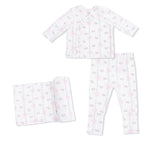 Angel Dear Dainty Buds and Bows - Take Me Home Set with Convertible Pant & Swaddle Blanket Set - 