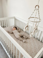 Little Joy Co. Dainty Ditsy Bamboo Crib Sheet Beige Floral Print Pattern - Everetts Place Boutique - 