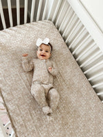 Little Joy Co. Dainty Ditsy Bamboo Crib Sheet Beige Floral Print Pattern - Everetts Place Boutique - 