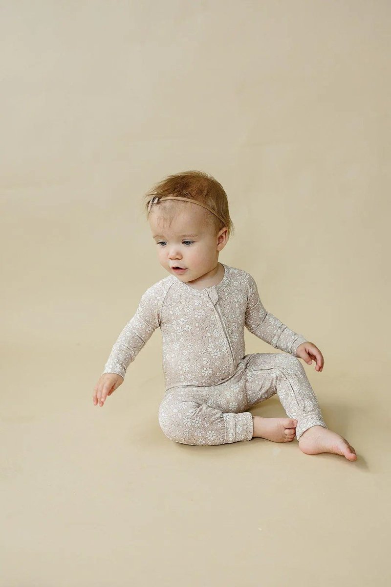 Little Joy Co. Dainty Ditsy Bamboo Zippy Romper Premium Soft 220 GSM - Everetts Place Boutique - 