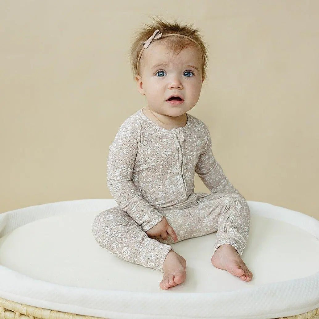 Little Joy Co. Dainty Ditsy Bamboo Zippy Romper Premium Soft 220 GSM - Everetts Place Boutique - 