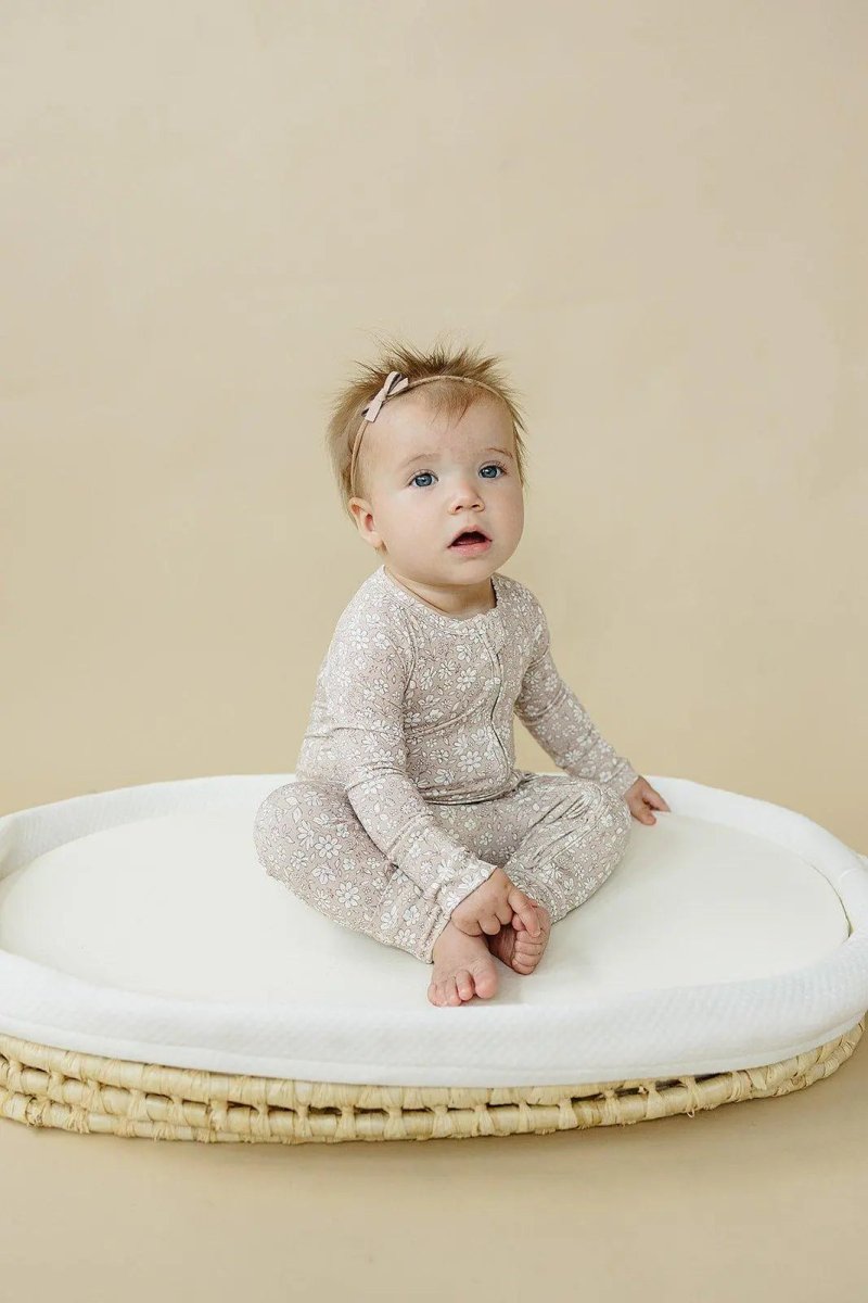Little Joy Co. Dainty Ditsy Bamboo Zippy Romper Premium Soft 220 GSM - Everetts Place Boutique - 