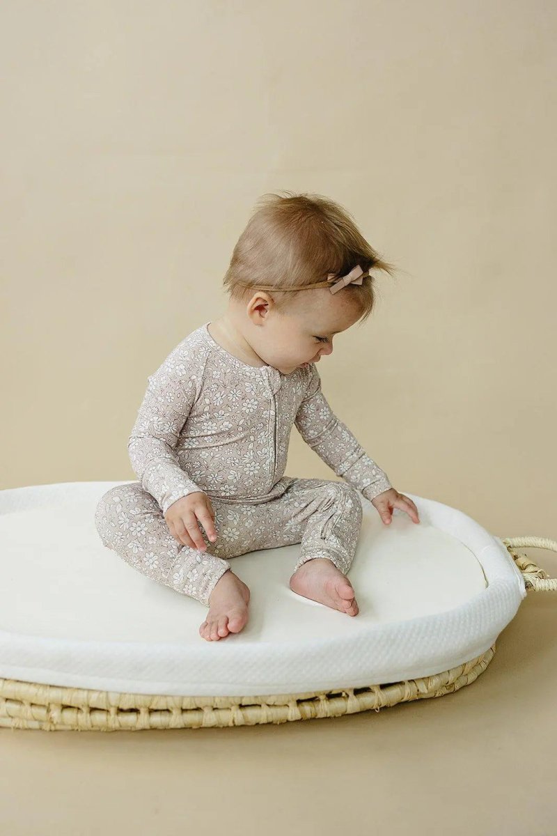 Little Joy Co. Dainty Ditsy Bamboo Zippy Romper Premium Soft 220 GSM - Everetts Place Boutique - 