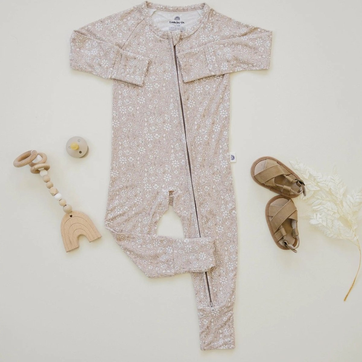 Little Joy Co. Dainty Ditsy Bamboo Zippy Romper Premium Soft 220 GSM - Everetts Place Boutique - 