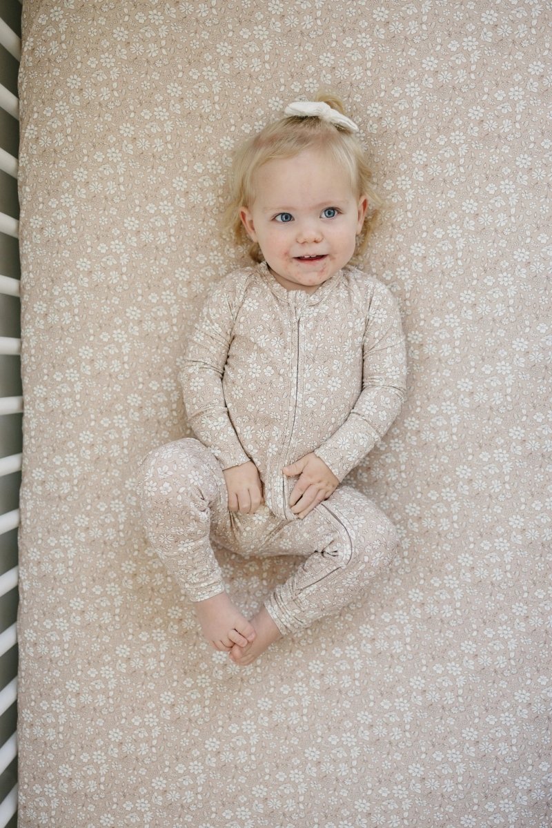 Little Joy Co. Dainty Ditsy Bamboo Zippy Romper Premium Soft 220 GSM - Everetts Place Boutique - 