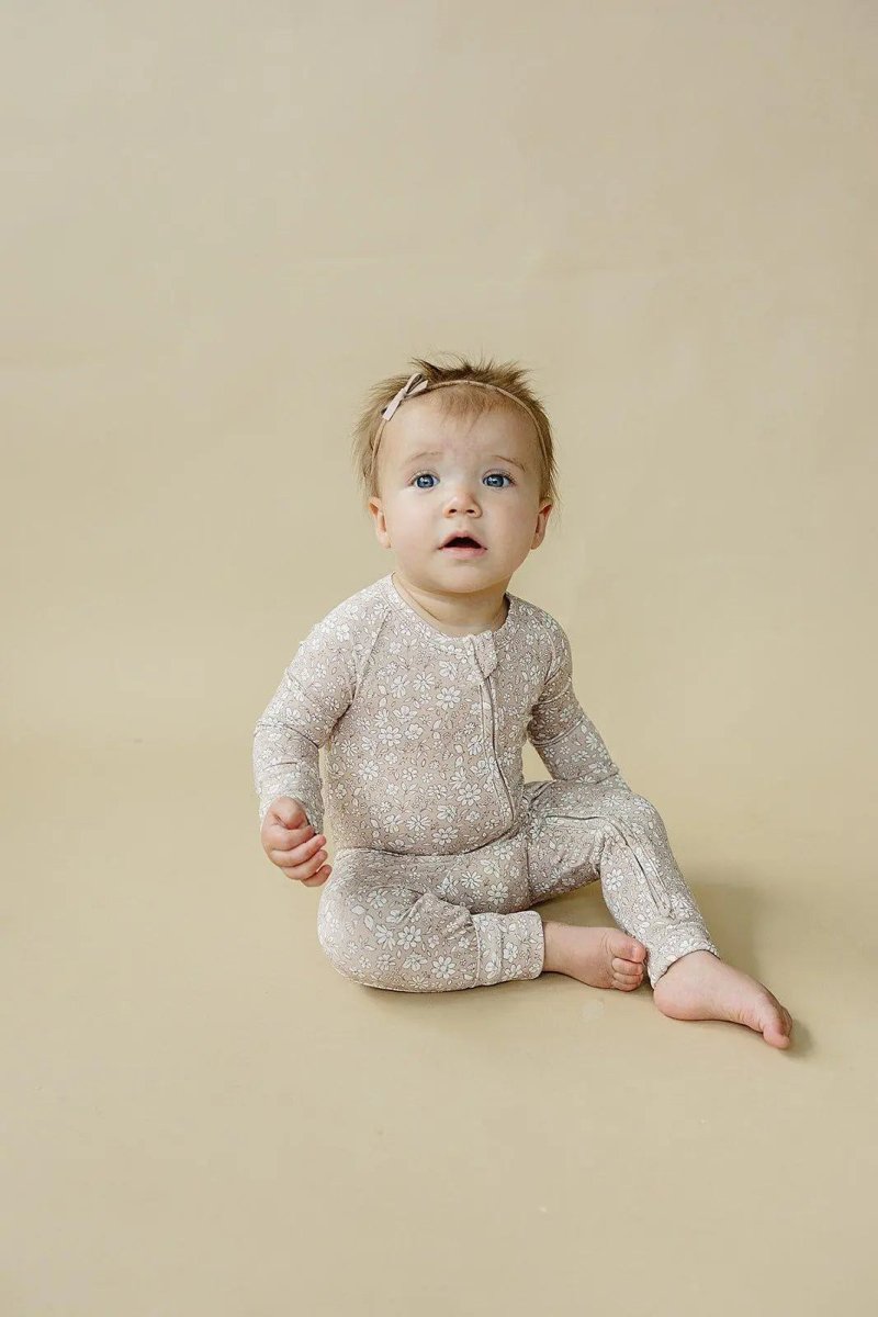 Little Joy Co. Dainty Ditsy Bamboo Zippy Romper Premium Soft 220 GSM - Everetts Place Boutique - 