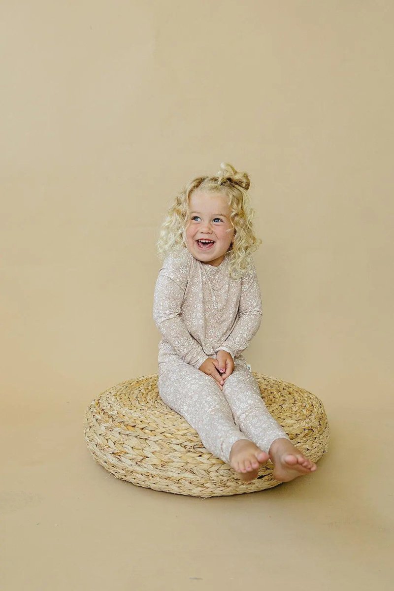 Little Joy Co. Dainty Ditsy Two Piece Bamboo Pajamas for Kids Sleepwear - Everetts Place Boutique - 