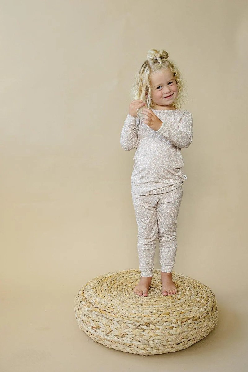 Little Joy Co. Dainty Ditsy Two Piece Bamboo Pajamas for Kids Sleepwear - Everetts Place Boutique - 