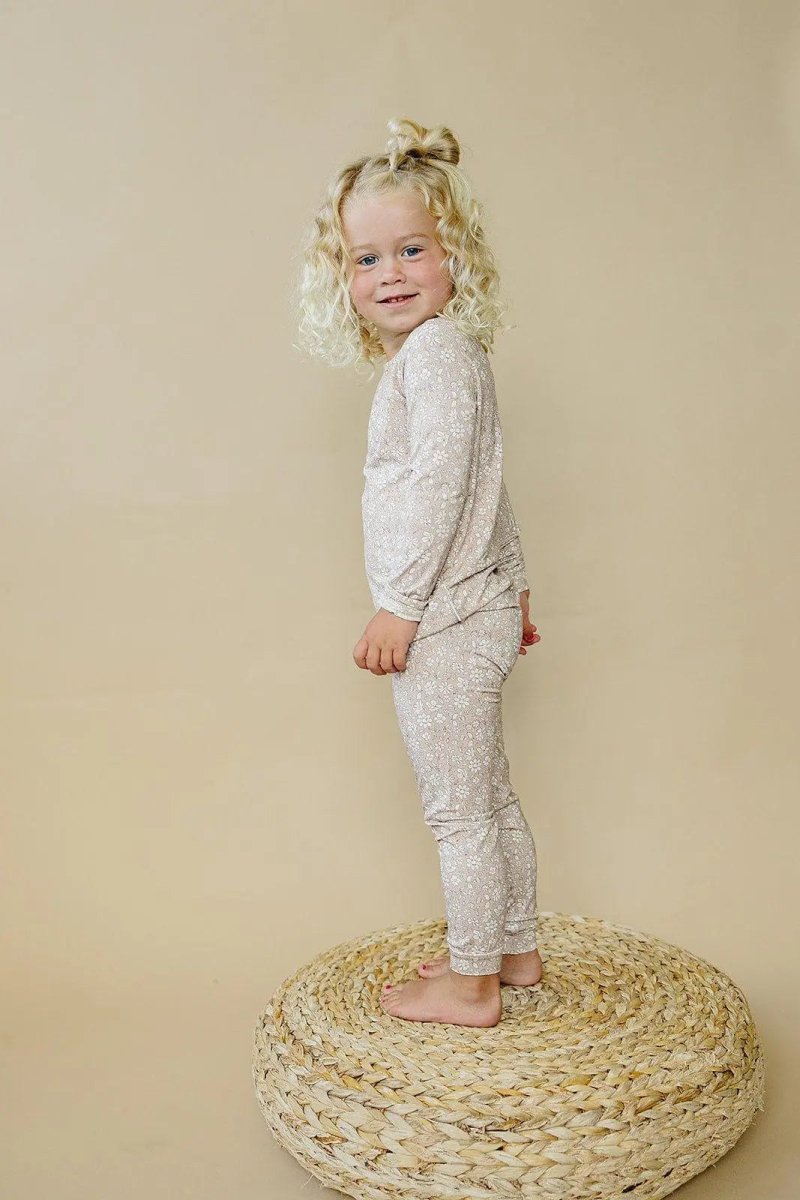 Little Joy Co. Dainty Ditsy Two Piece Bamboo Pajamas for Kids Sleepwear - Everetts Place Boutique - 