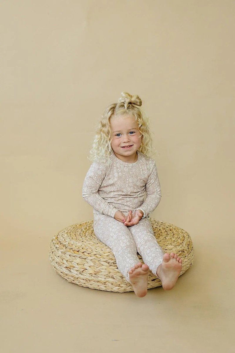 Little Joy Co. Dainty Ditsy Two Piece Bamboo Pajamas for Kids Sleepwear - Everetts Place Boutique - 