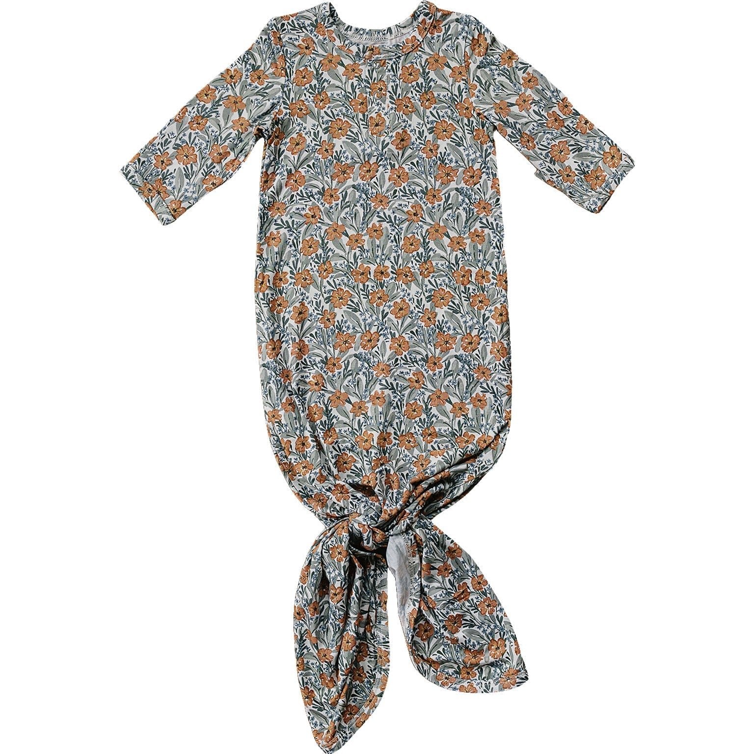 Dainty Meadow Bamboo Knot Gown - Textile, One-piece garment, Day Dress, Baby & Toddler Clothing, Pattern | Everetts Place
