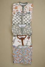 Mebie Baby Dainty Meadow Bamboo Zipper Baby Sleepwear for Newborns to 18 Months - 