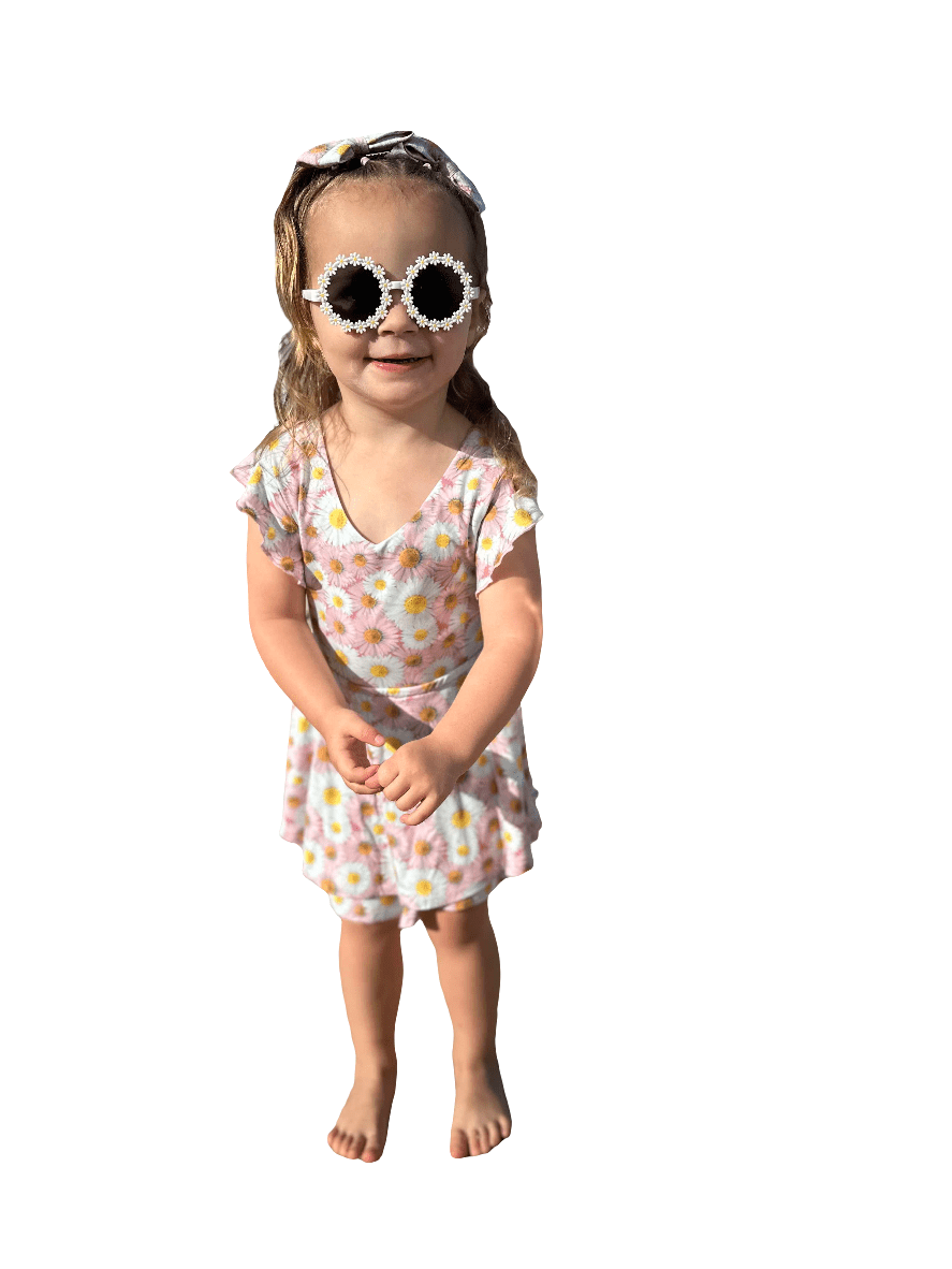 Dragonfly Dreams Bamboo Daisy Blooms Skort Romper