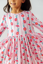 Mila & Rose ® Daisy Chain 3/4 Sleeve Pocket Twirl Dress - 
