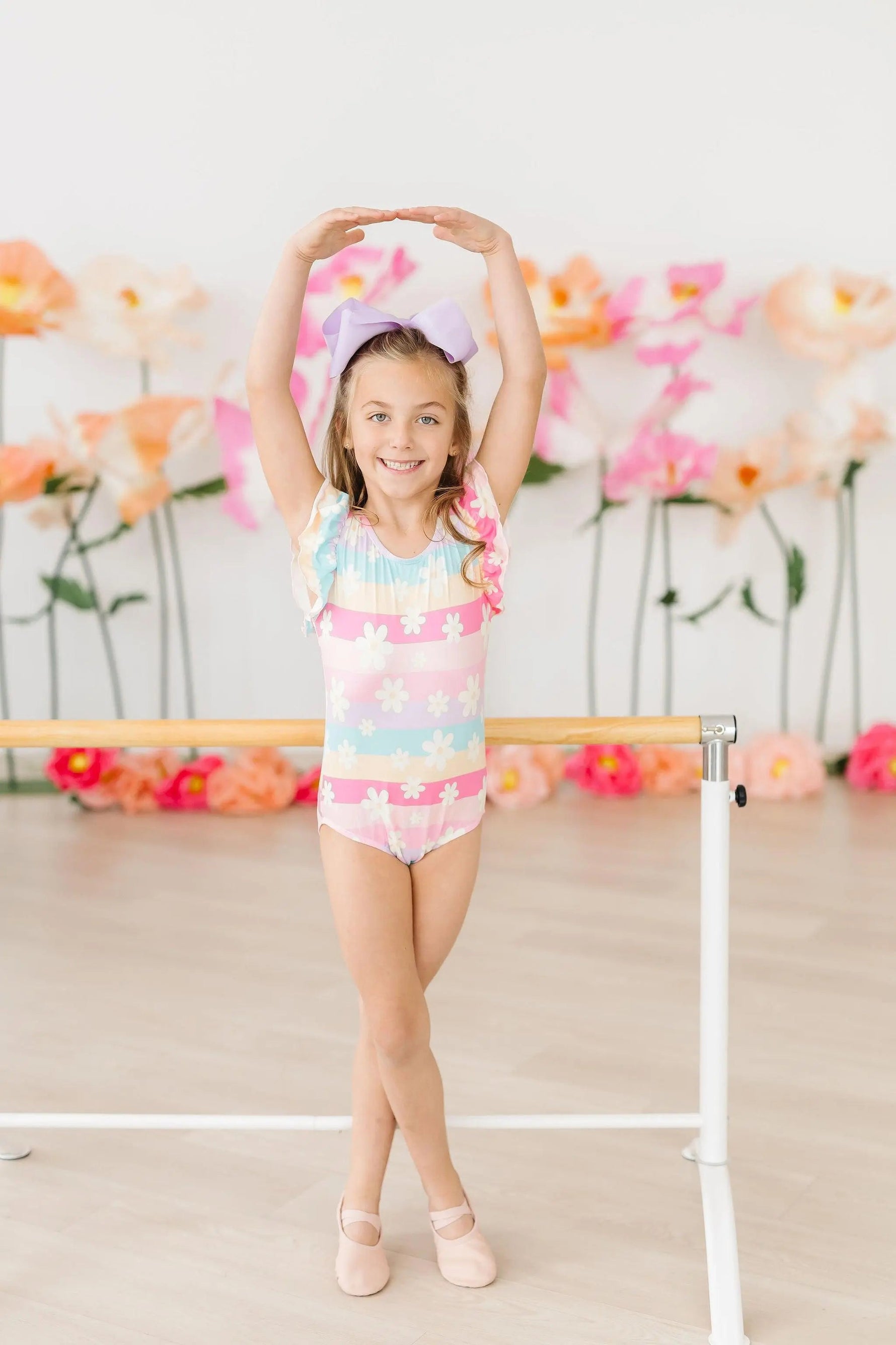 Mila & Rose ® Daisy Dreams S/S Flutter Sleeve Leotard - 