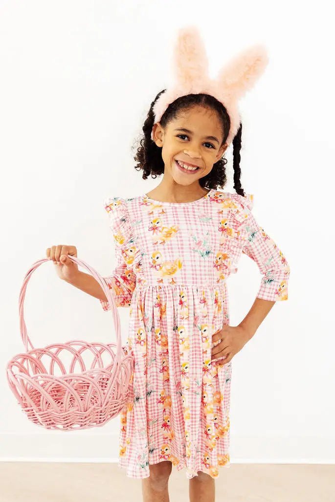 Mila & Rose ® Daisy Ducklings 3/4 Sleeve Ruffle Twirl Dress - 