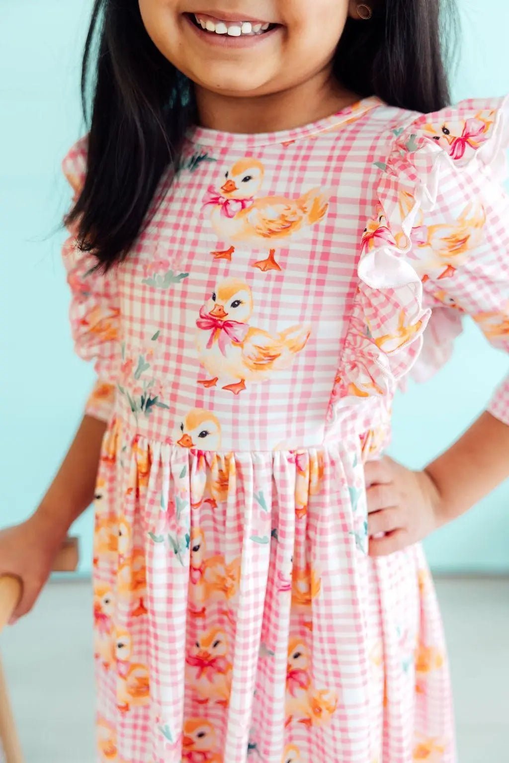 Mila & Rose ® Daisy Ducklings 3/4 Sleeve Ruffle Twirl Dress - 