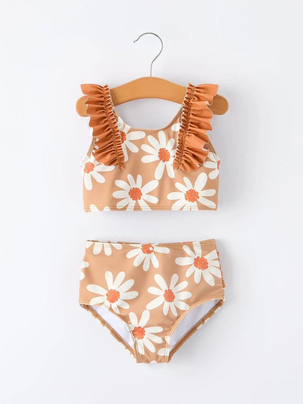 Rylee Faith Designs Daisy Floral Girls Ruffle Two Piece Swimsuit - 