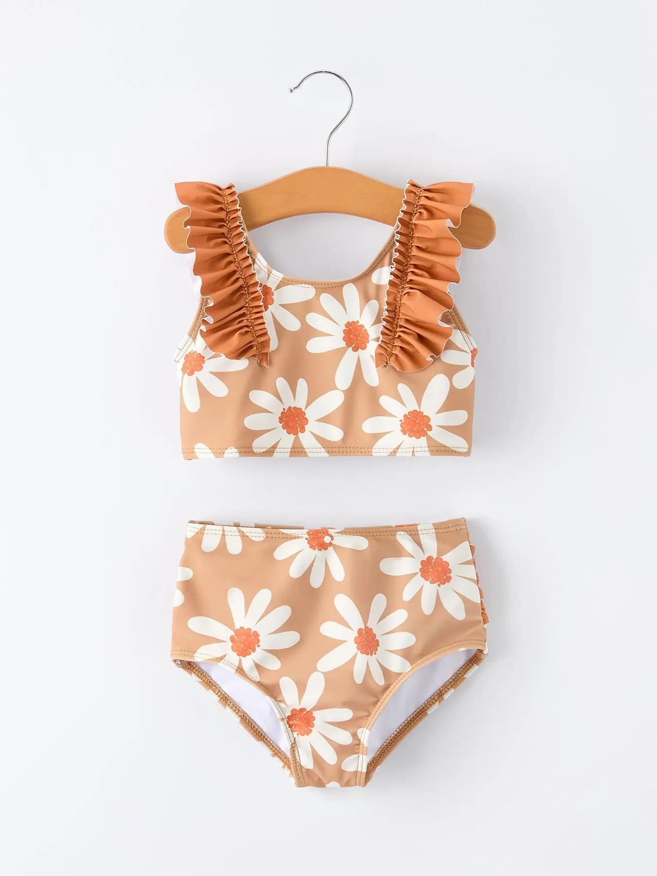 Rylee Faith Designs Daisy Floral Girls Ruffle Two Piece Swimsuit - 