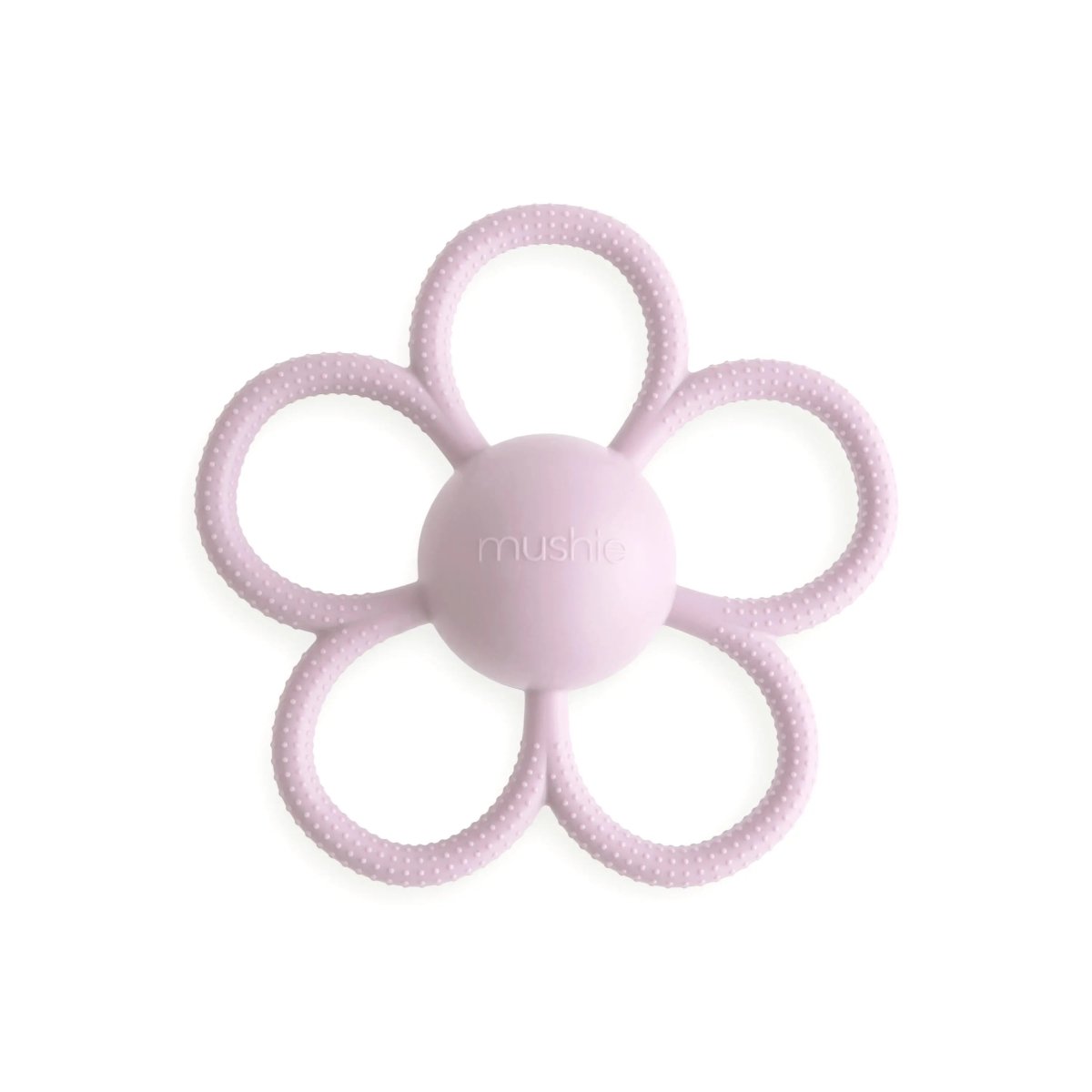 Mushie Daisy Rattle Teether Silicone Baby Toy with Built In Rattle for Soothing Relief - 