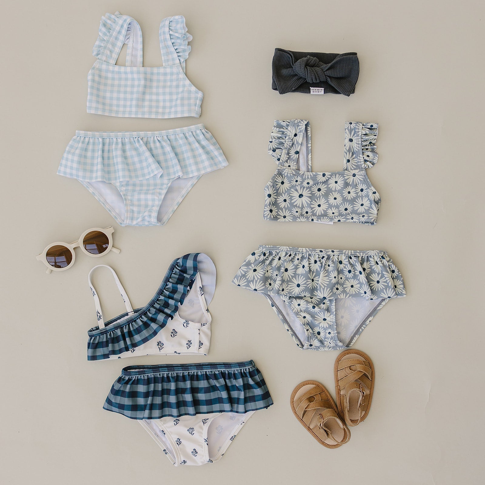 Mebie Baby Daisy Ruffle Bikini Set - 