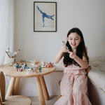 Mushie Daisy Silicone Suction Builder Toys Set of 18 Flexible Non-Toxic Fun for Motor Skills and Creativity -