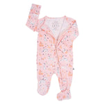 Sweet Bamboo Dalmatian Poodle Puppy Ruffle Footie with Two Way Zipper for Babies - 