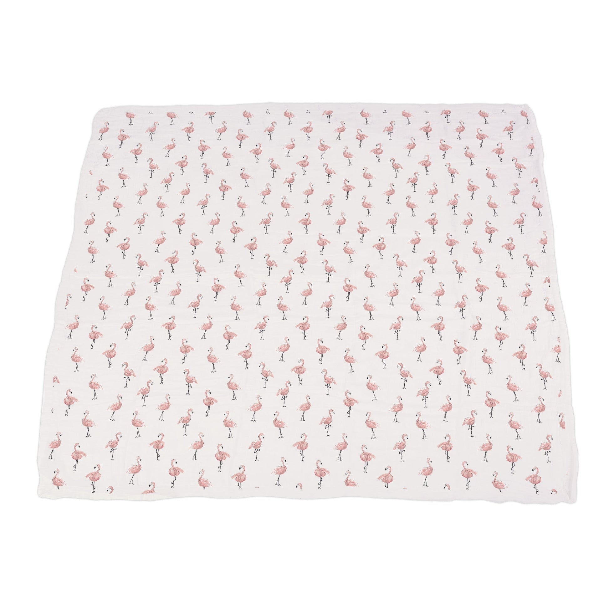 Dancing Flamingo and Little Leopard Newcastle Blanket 100 Percent Natural Bamboo Muslin 47 Inch x 47 Inch Four Layer Soft Breathable Baby Blanket Newcastle Classics