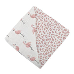 Newcastle Classics Dancing Flamingo Baby Blanket with Four Layer Softness for Infants - 