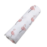 Newcastle Classics Dancing Flamingo Bamboo Muslin Swaddle Soft Breathable Cover for Babies - 