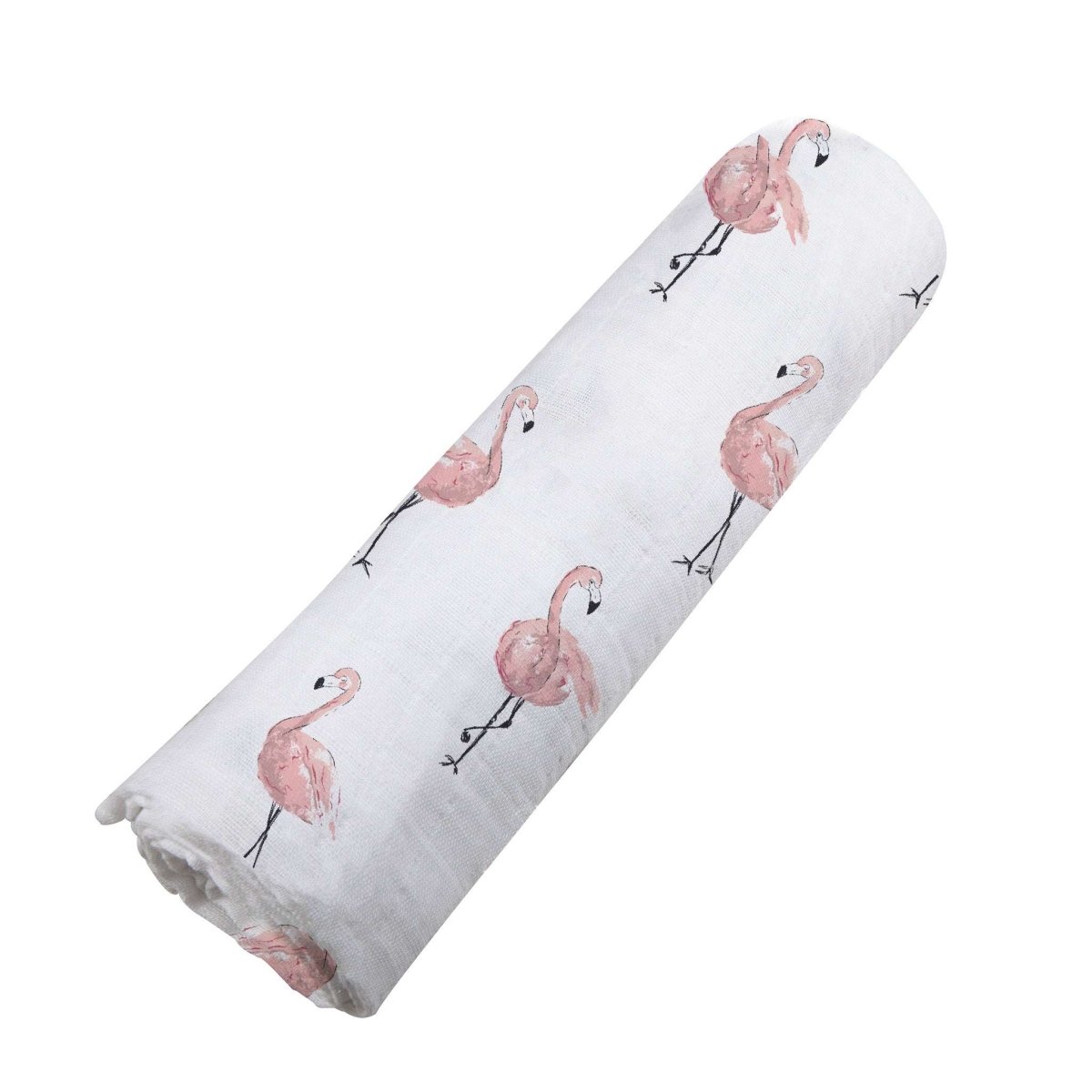 Newcastle Classics Dancing Flamingo Bamboo Muslin Swaddle Soft Breathable Cover for Babies - 