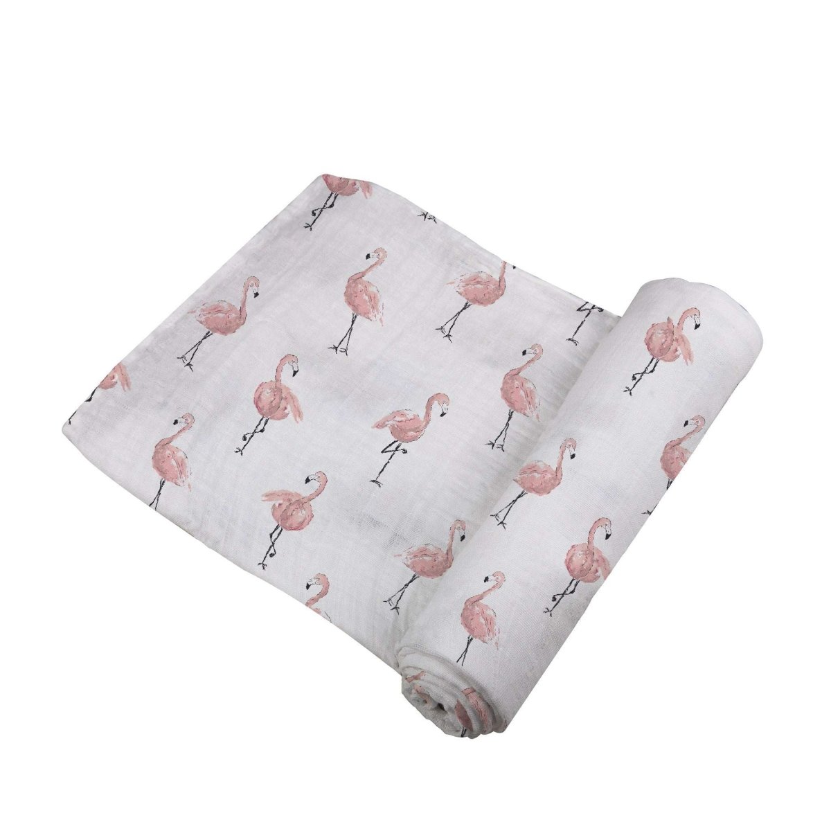 Newcastle Classics Dancing Flamingo Bamboo Muslin Swaddle Soft Breathable Cover for Babies - 