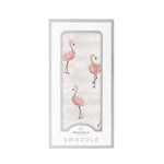 Newcastle Classics Dancing Flamingo Bamboo Muslin Swaddle Soft Breathable Cover for Babies - 