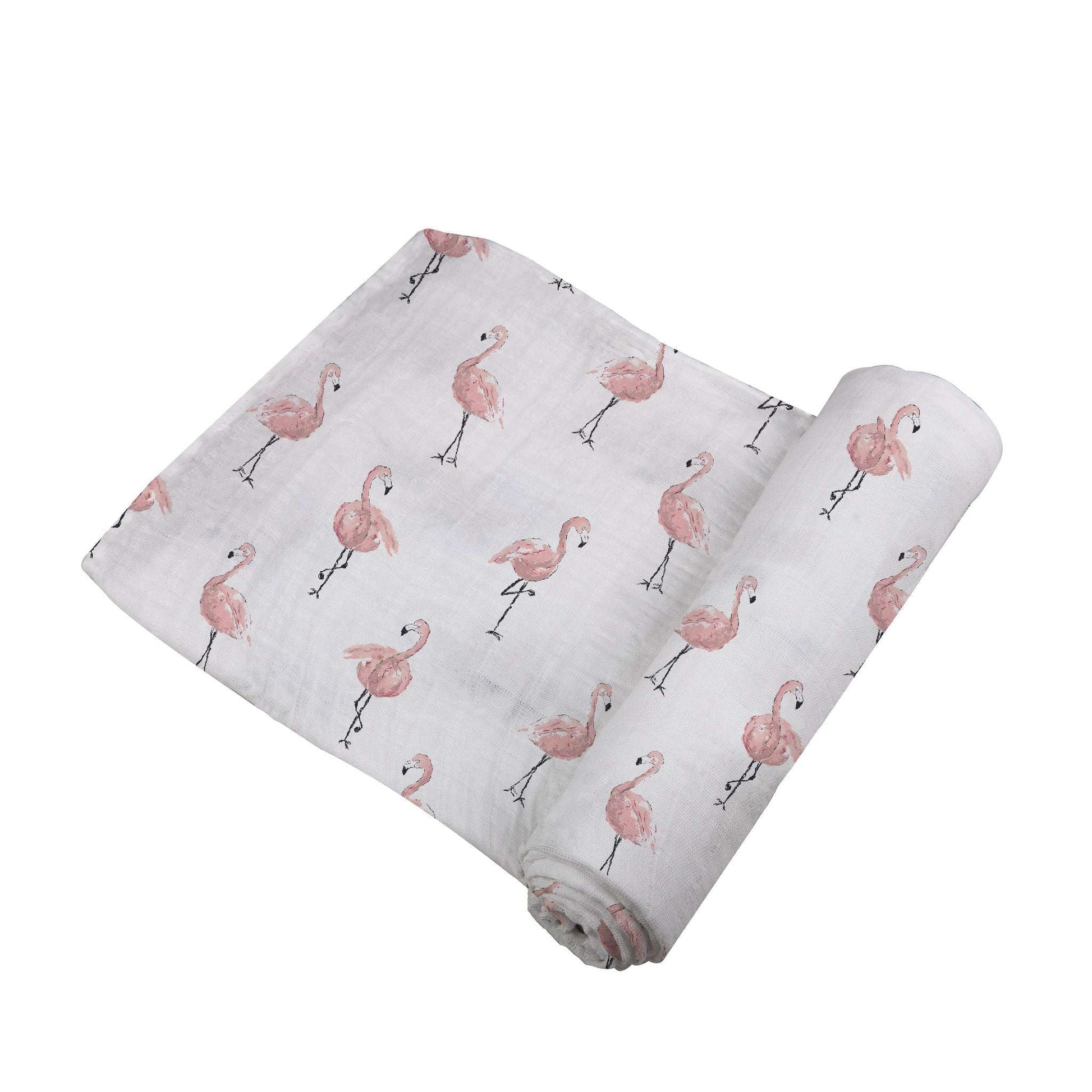 Dancing Flamingo Bamboo Muslin Swaddle Soft Breathable Pre Washed Multi Use Cover Newcastle Classics