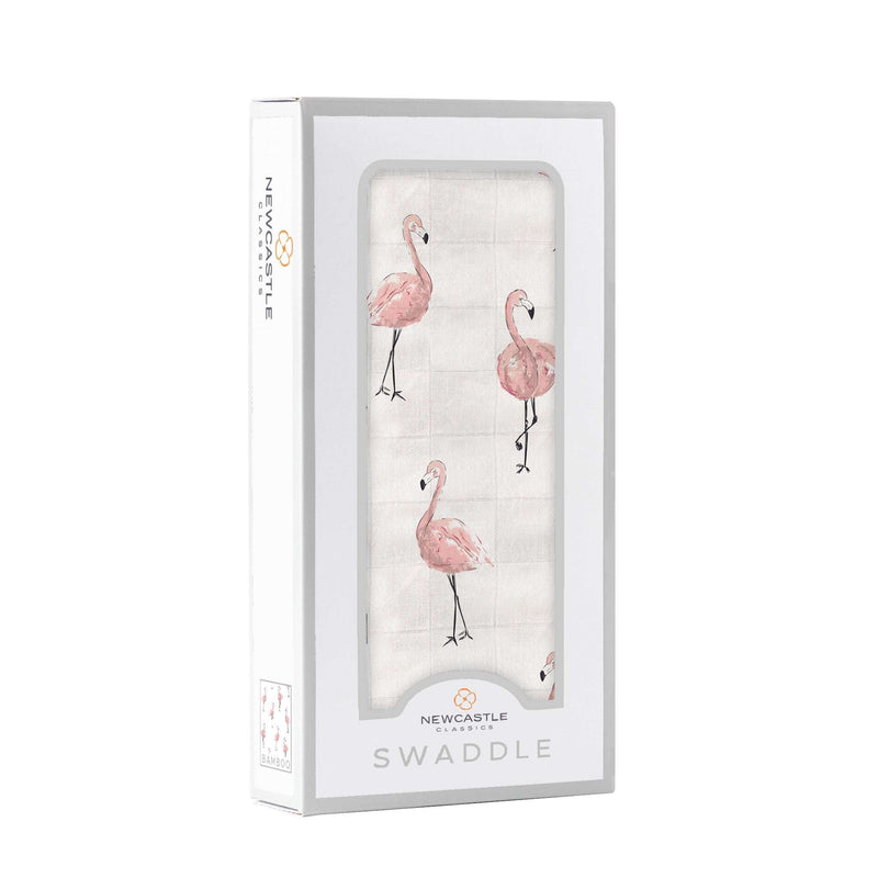 Dancing Flamingo Bamboo Muslin Swaddle Soft Breathable Pre Washed Multi Use Cover Newcastle Classics