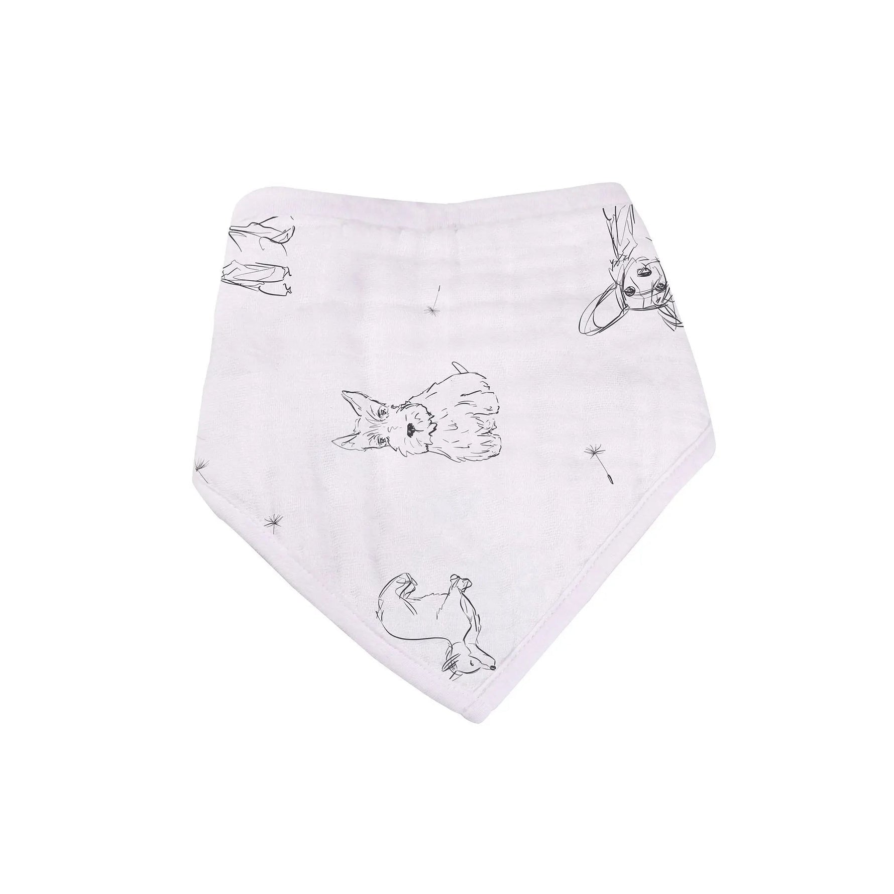 Dandelions Bamboo Bandana Bib 4PK - White, Baby & Toddler Clothing, Bib, Napkin, Linens | Everetts Place