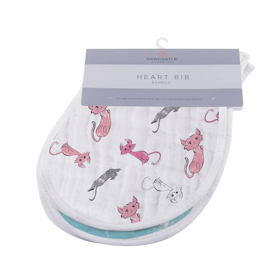 Dandelions Bamboo Heart Bib 2 Pack Soft Absorbent Muslin Feeding Teething Bibs Newcastle Classics