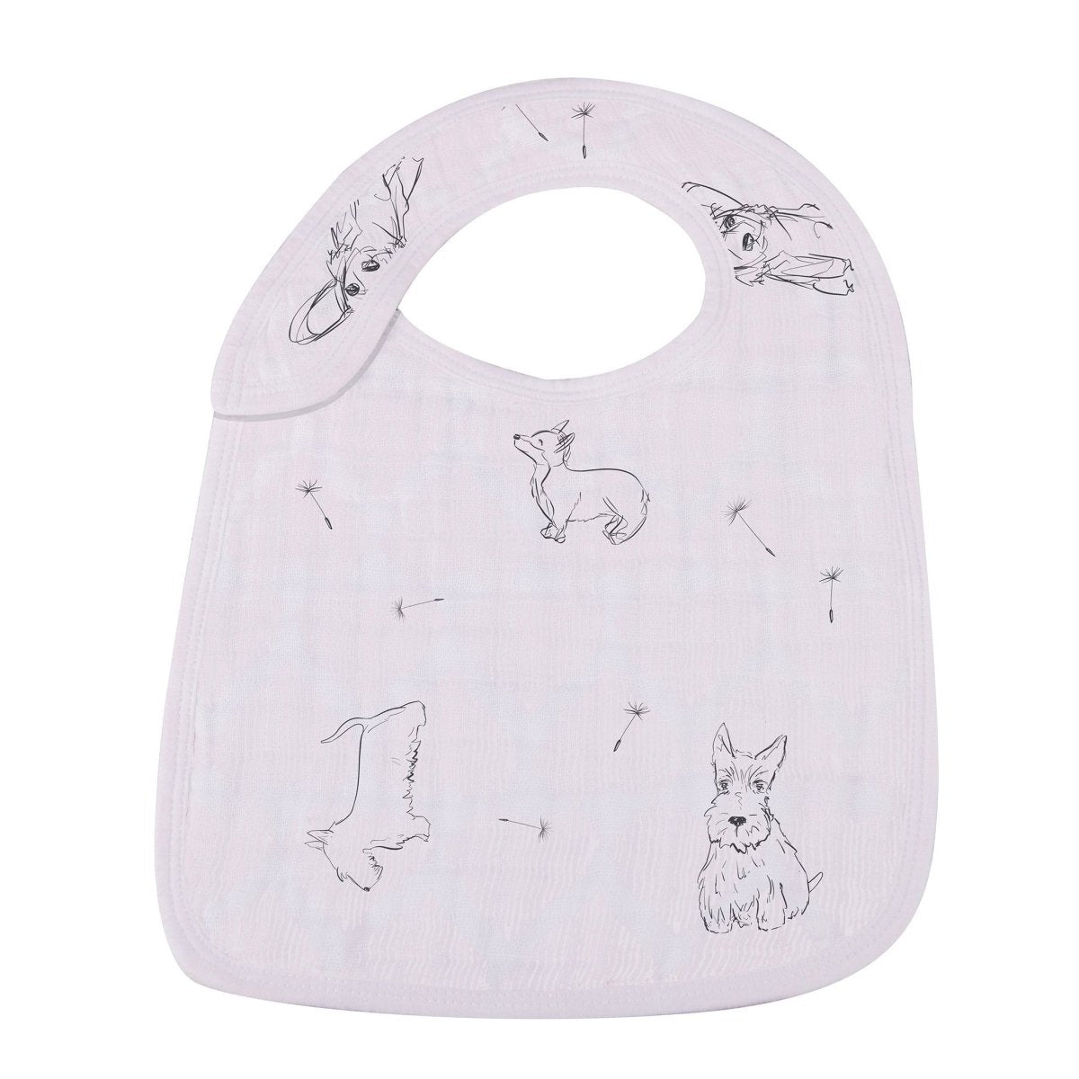 Newcastle Classics Dandelions Bamboo Muslin Bibs 3 Pack Soft Absorbent for Babies - 
