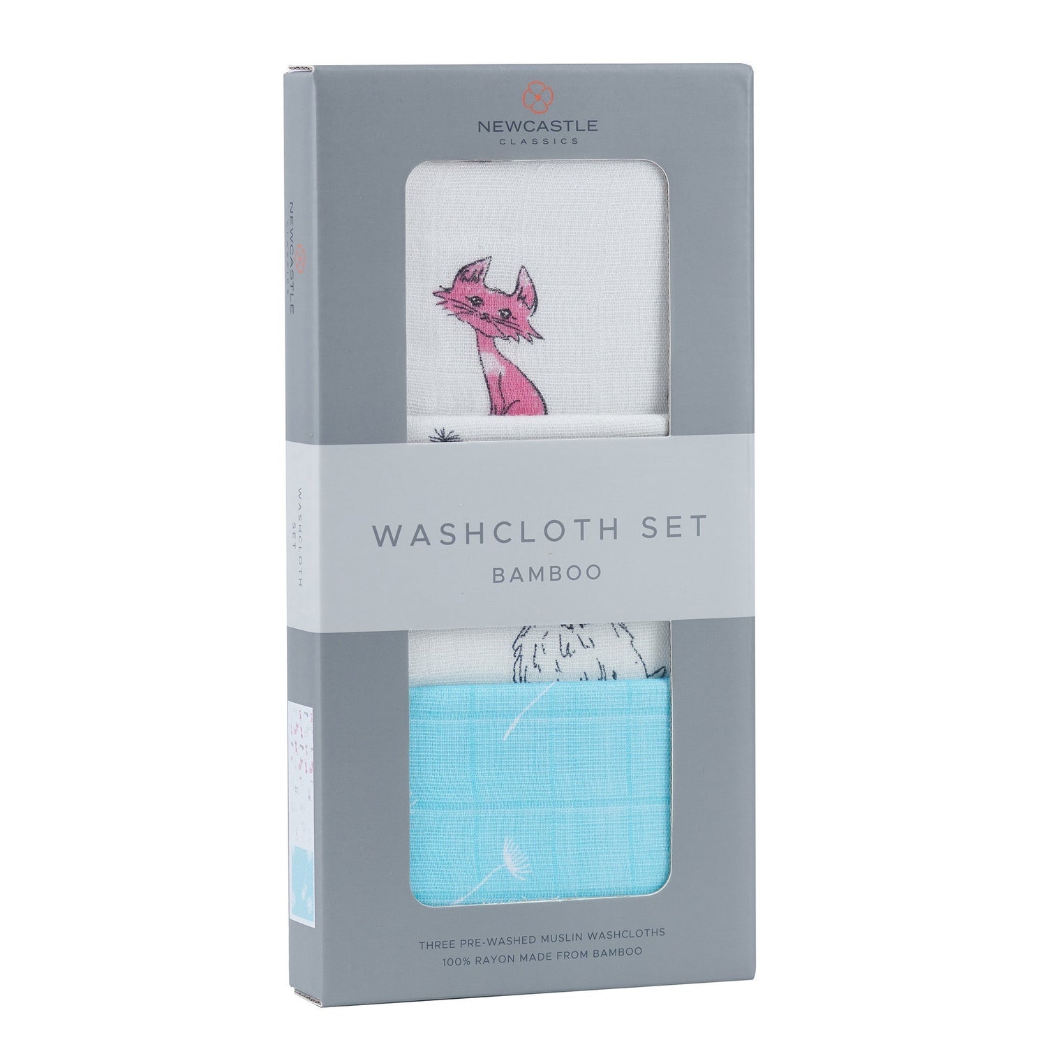 Newcastle Classics Dandelions Bamboo Washcloth Set of 3 Eco-Friendly Muslin Towels for All Ages - Home & Garden > Linens & Bedding > Towels > Bath Towels & Washcloths > Washcloths Washcloth Set