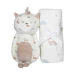 Goosewaddle® | Newborn Baby Blankets Toys Teethers Bibs & More Darby Dino Mini Plush Soft Toy with Embroidered