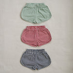 Mebie Baby Dark Blue Gingham Shorts for Baby Summer Playtime Fun - 