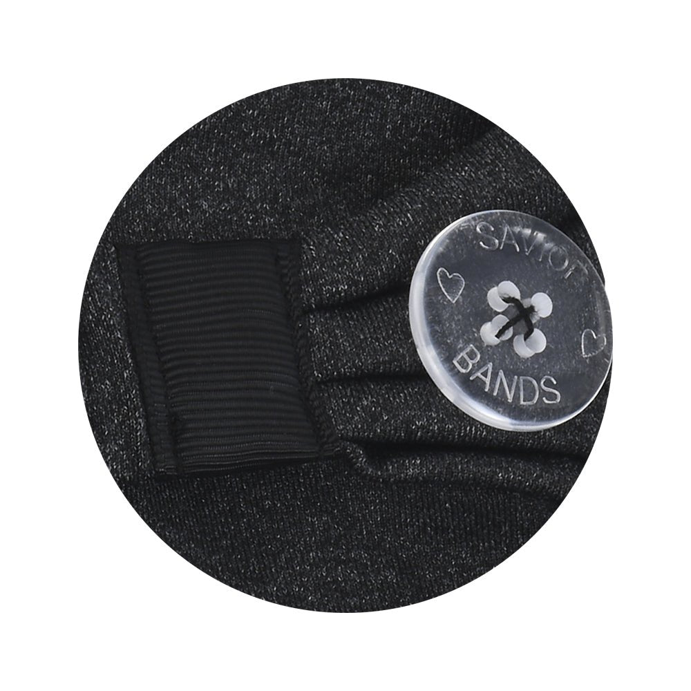 Three Little Tots Dark Gray Savior Headbands With Buttons for Masks - 