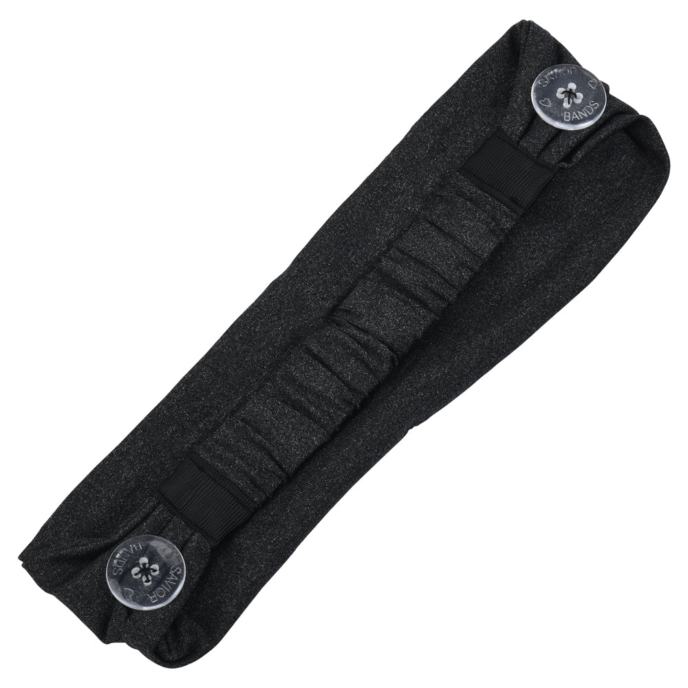 Three Little Tots Dark Gray Savior Headbands With Buttons for Masks - 